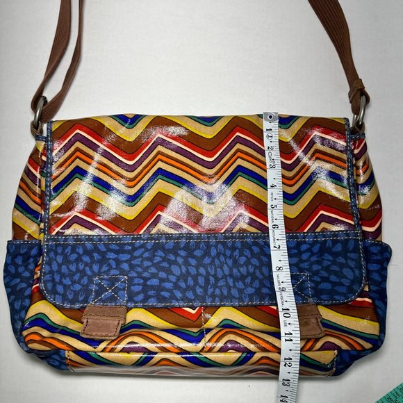 Fossil | Key-Per Multi Color Chevron Messenger Bag - Picture 10 of 11